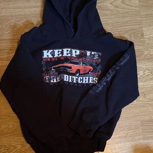 Small Youth  Black Graphic Hoodie